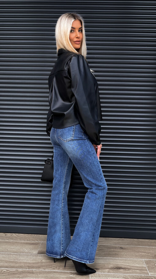 Klasyczne elastyczne DZWONY super spodnie jeansowe BLUE JEANS - S321