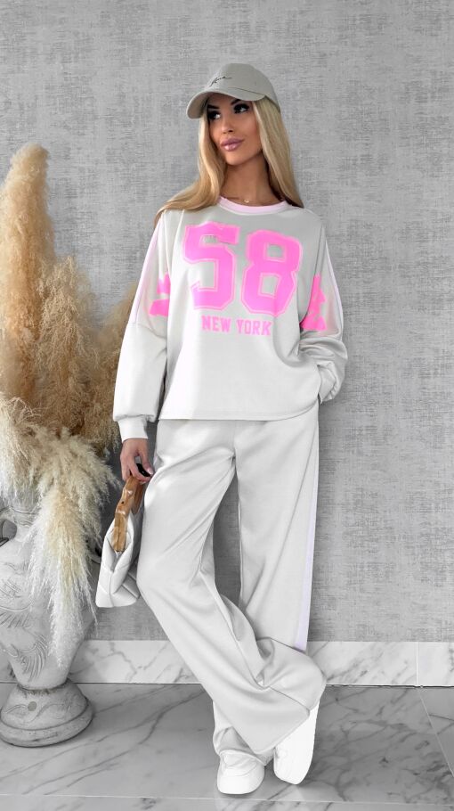Beżowy komplet dresowy NEW YORK one size - R669