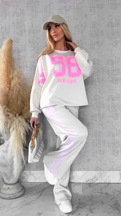 Beżowy komplet dresowy NEW YORK one size - R669
