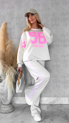 Beżowy komplet dresowy NEW YORK one size - R669