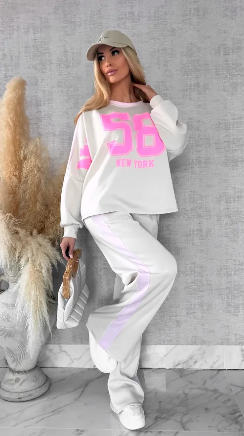 Beżowy komplet dresowy NEW YORK one size - R669