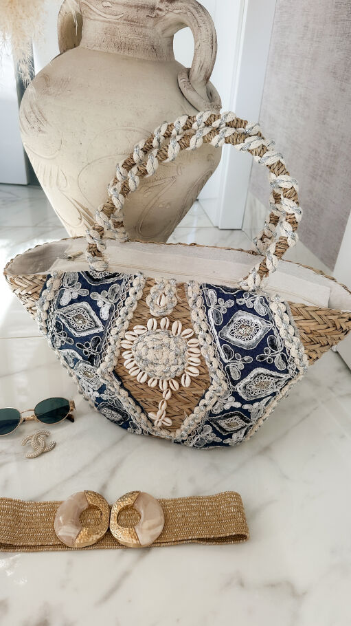 Elastyczny słomiany pasek ze złotą klamrą - P658