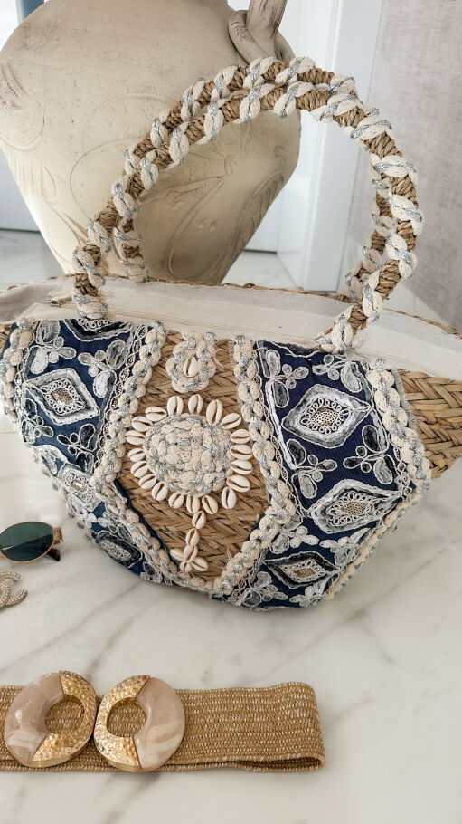 Elastyczny słomiany pasek ze złotą klamrą - P658