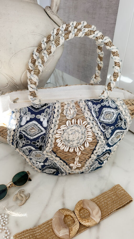 Elastyczny słomiany pasek ze złotą klamrą - P658