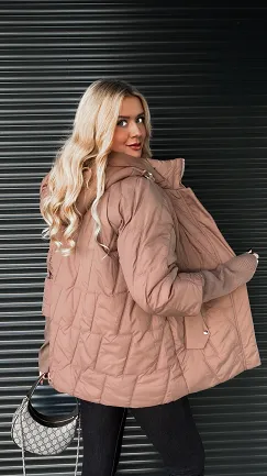 Lekka kurtka zimowa z kapturem i odpinanymi ściągaczami na rękawach TOFFI - R012B