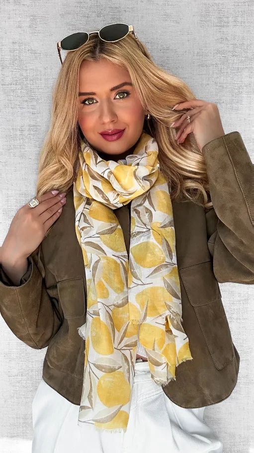 Piękna wiosenna APASZKA w cytryny - P665