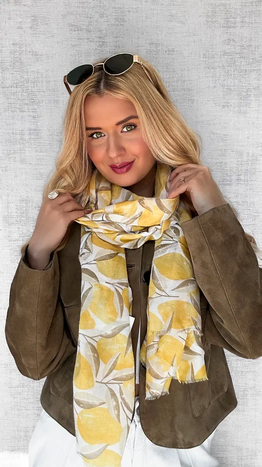 Piękna wiosenna APASZKA w cytryny - P665