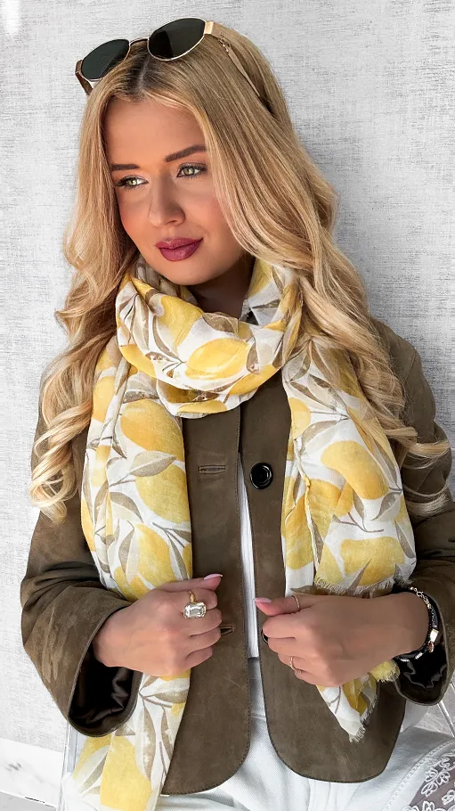 Piękna wiosenna APASZKA w cytryny - P665