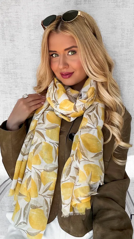 Piękna wiosenna APASZKA w cytryny - P665