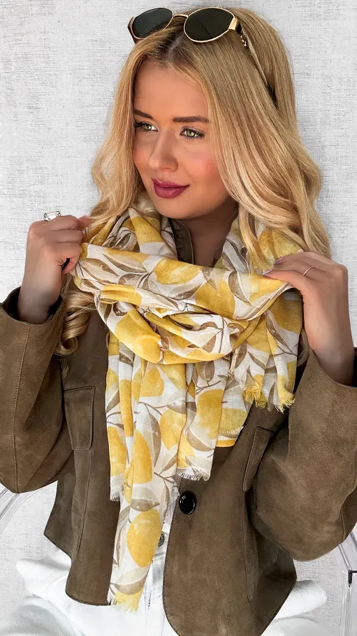 Piękna wiosenna APASZKA w cytryny - P665