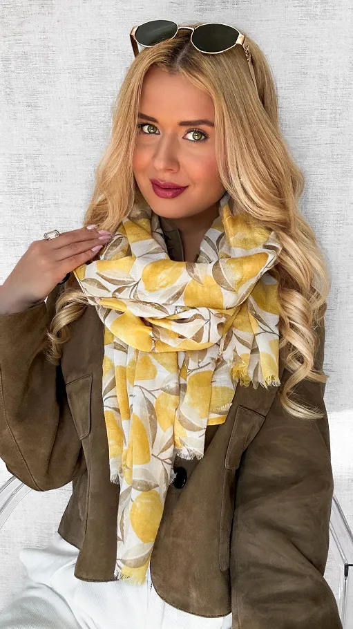 Piękna wiosenna APASZKA w cytryny - P665