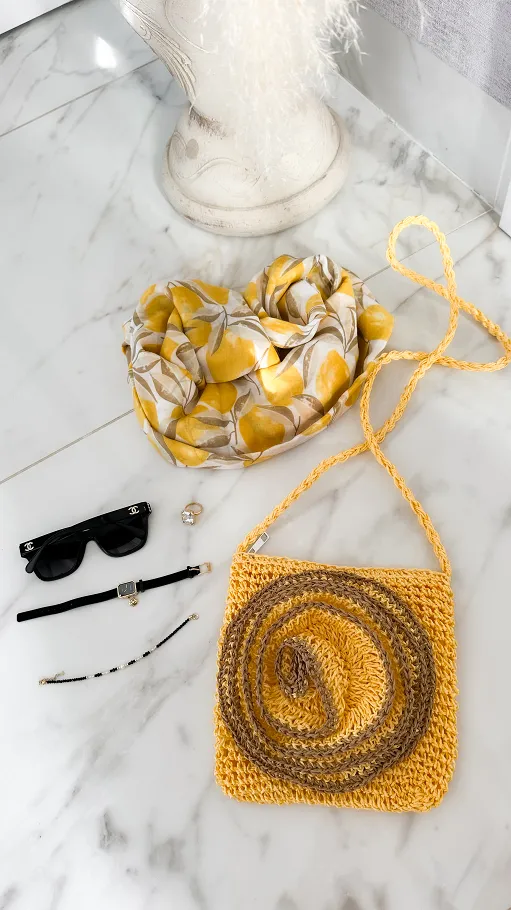 Piękna wiosenna APASZKA w cytryny - P665