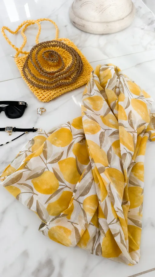 Piękna wiosenna APASZKA w cytryny - P665