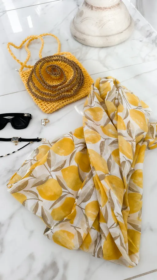 Piękna wiosenna APASZKA w cytryny - P665