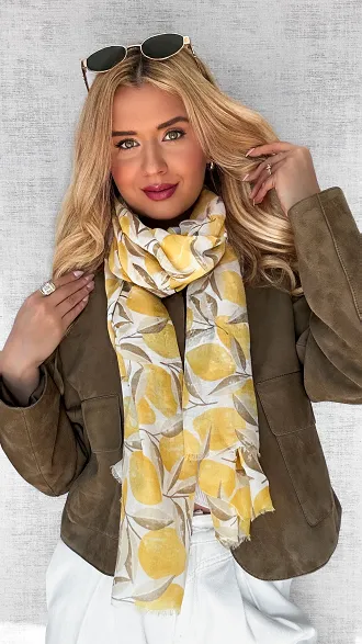 Piękna wiosenna APASZKA w cytryny - P665