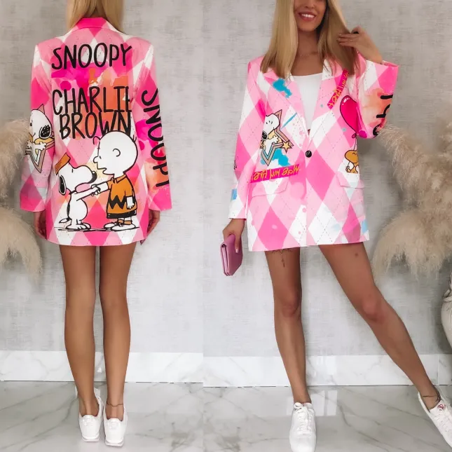 Oryginalna marynarka z bajkową aplikacją OVERSIZE - R887