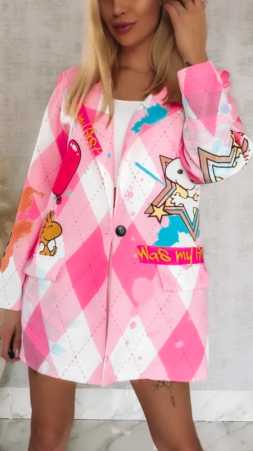 Oryginalna marynarka z bajkową aplikacją OVERSIZE - R887