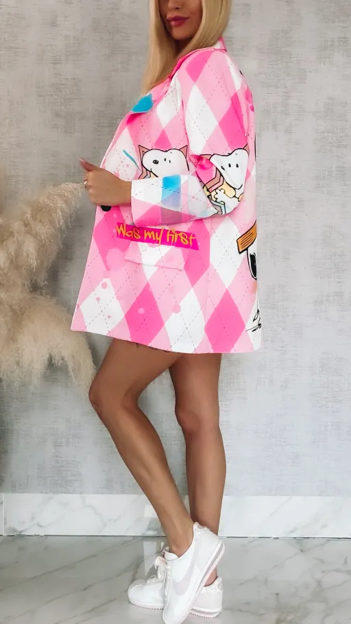 Oryginalna marynarka z bajkową aplikacją OVERSIZE - R887