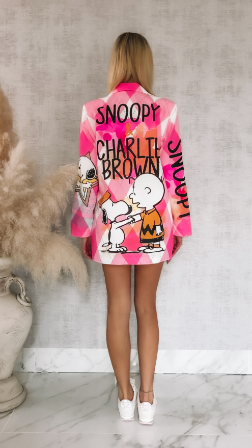 Oryginalna marynarka z bajkową aplikacją OVERSIZE - R887