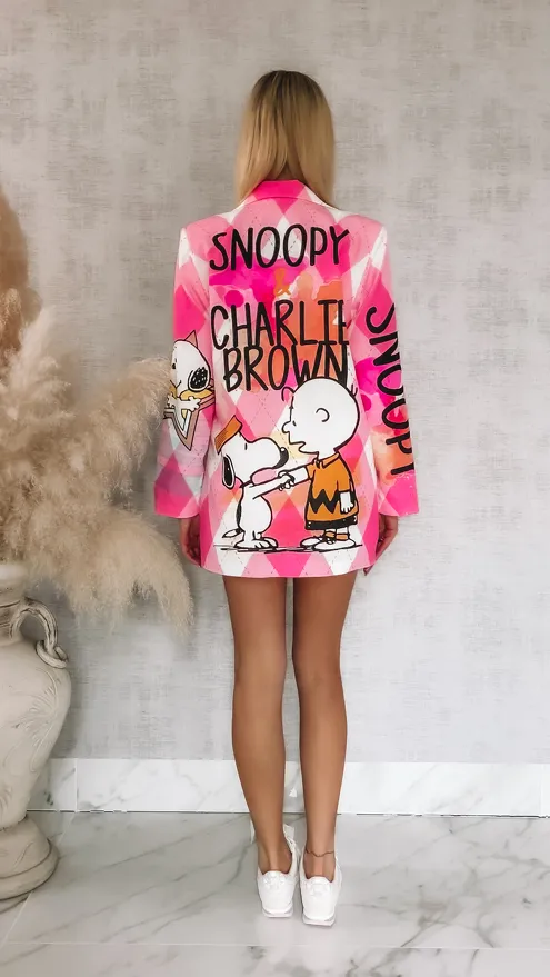 Oryginalna marynarka z bajkową aplikacją OVERSIZE - R887