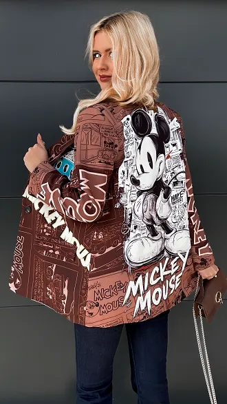 Cudna marynarka na jesień z bajkową myszką OVERSIZE - R026