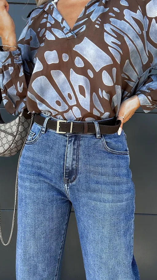 Elastyczne spodnie jeansowe BALLOON JEANS blue - P988