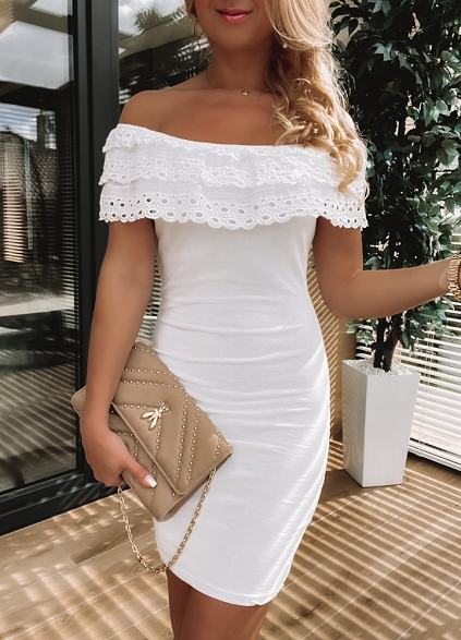 Sukienka hiszpanka FALBANKI biała - K658