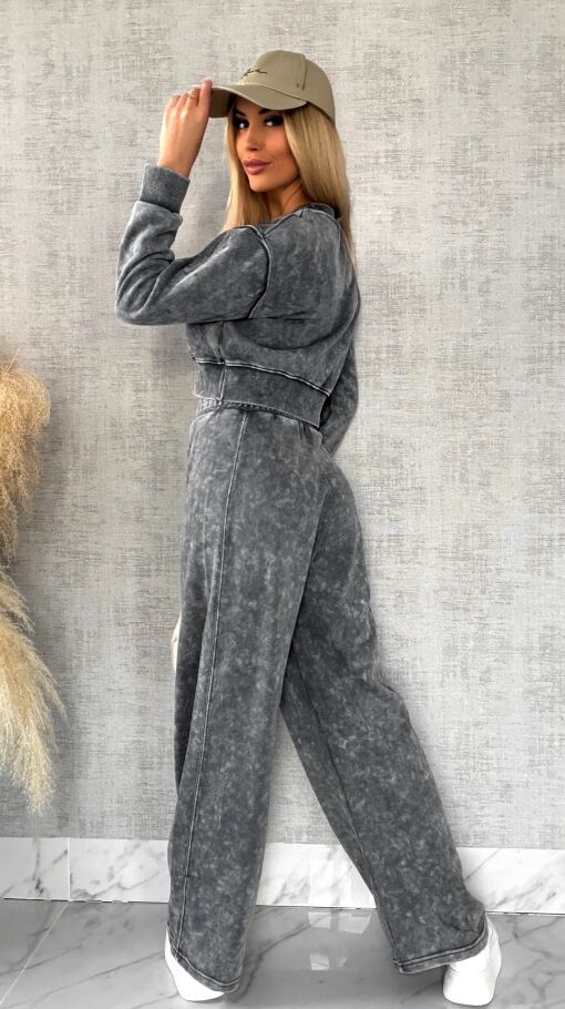 Wiosenny bawełniany komplet DRES szary melanż - R498A