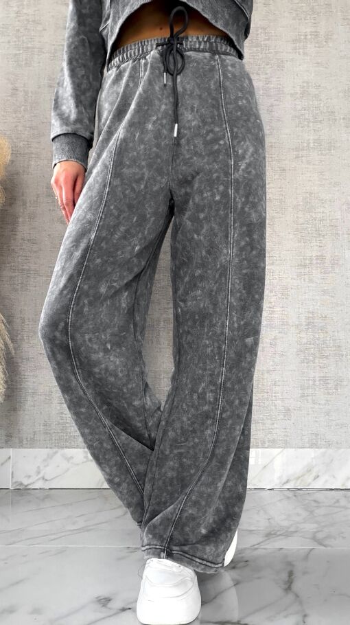 Wiosenny bawełniany komplet DRES szary melanż - R498A