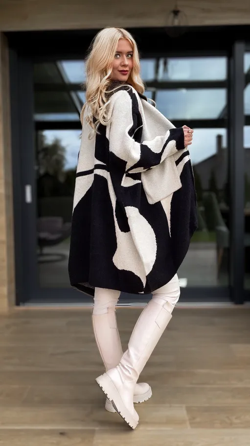 Luźna czarna narzutka BLUZA na zamek oversize - R190