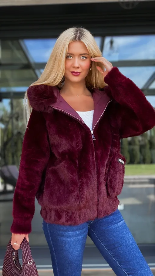 Oryginalne futerko golone we wzorze warkocza BORDO - R115B