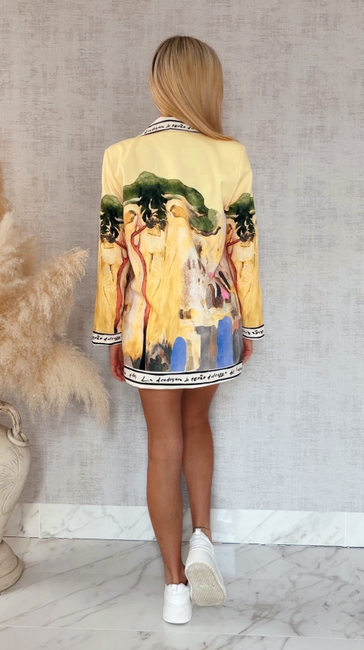 Żółta marynarka w stylu picasso ONE SIZE - R961A