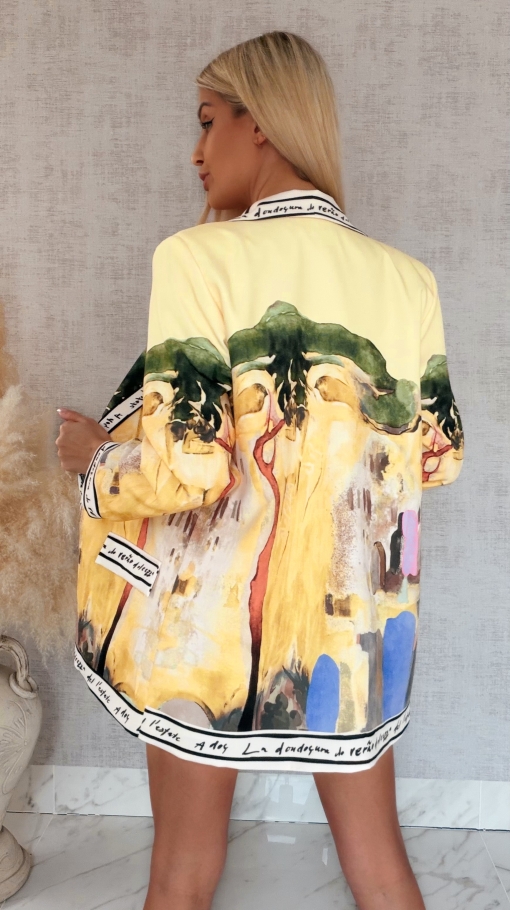 Żółta marynarka w stylu picasso ONE SIZE - R961A