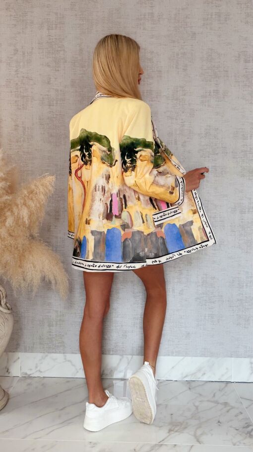 Żółta marynarka w stylu picasso ONE SIZE - R961A