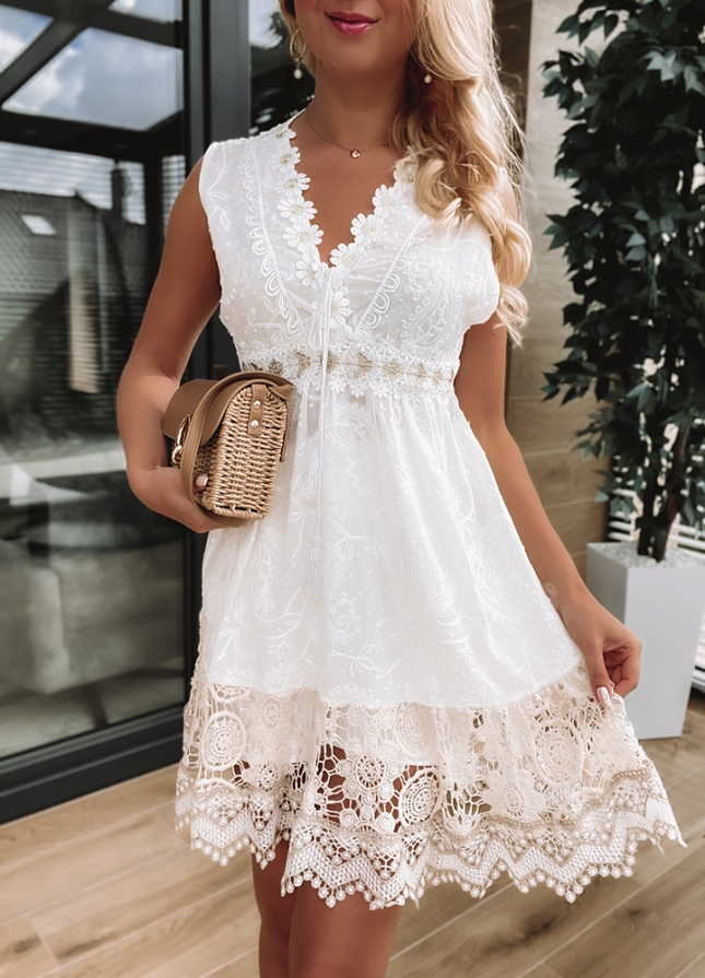 BOHO sukienka PREMIUM biała - K761