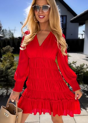 Idealna czerwona sukienka na wiosnę/lato - L930B