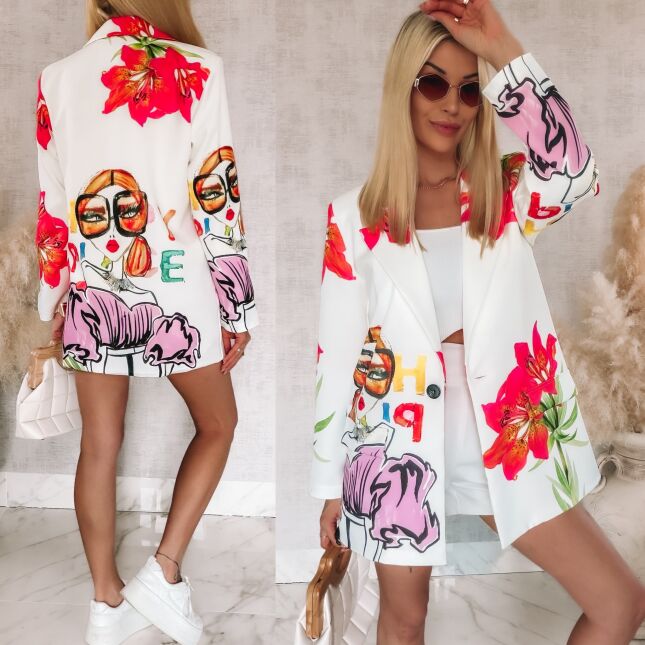 Oryginalna marynarka OVERSIZE flowers ONE SIZE - R965