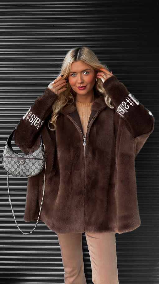 Premium futerko nietoperz z kapturem CZEKOLADOWE one size - S604