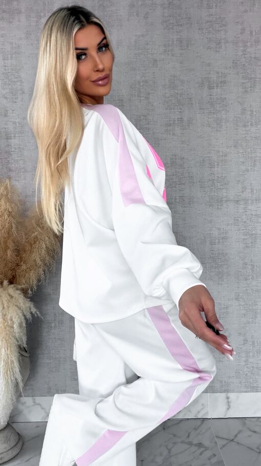 Biały komplet dresowy NEW YORK one size - R669A