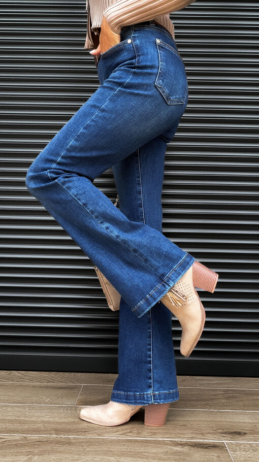 Piękne elastyczne DZWONY super spodnie jeansowe BLUE JEANS - S322