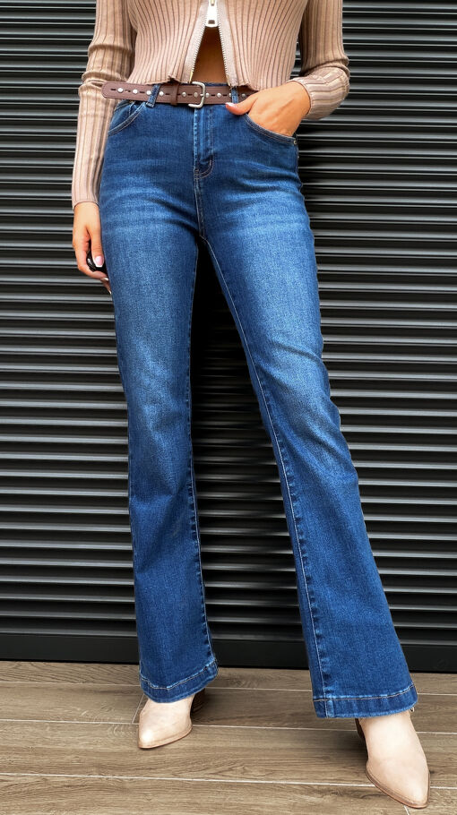 Piękne elastyczne DZWONY super spodnie jeansowe BLUE JEANS - S322