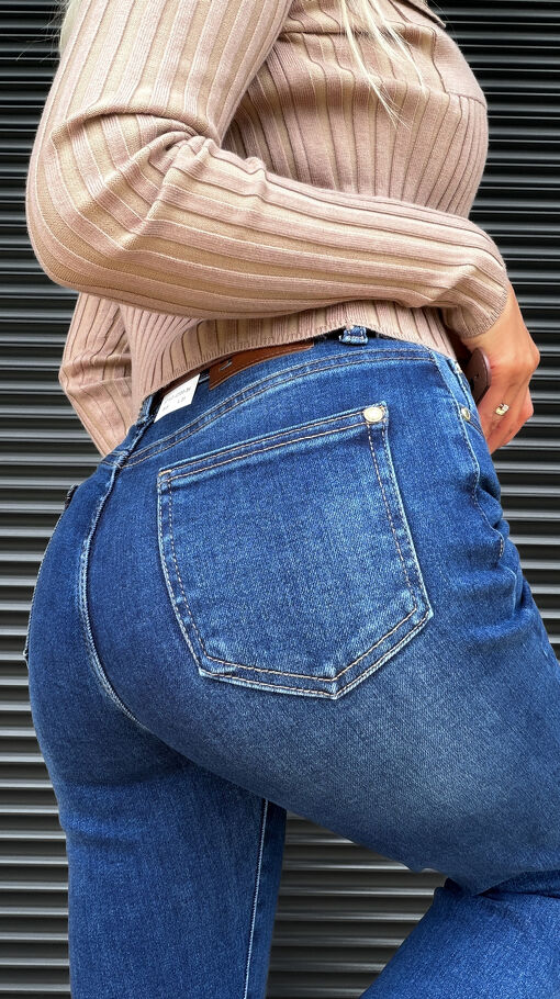 Piękne elastyczne DZWONY super spodnie jeansowe BLUE JEANS - S322