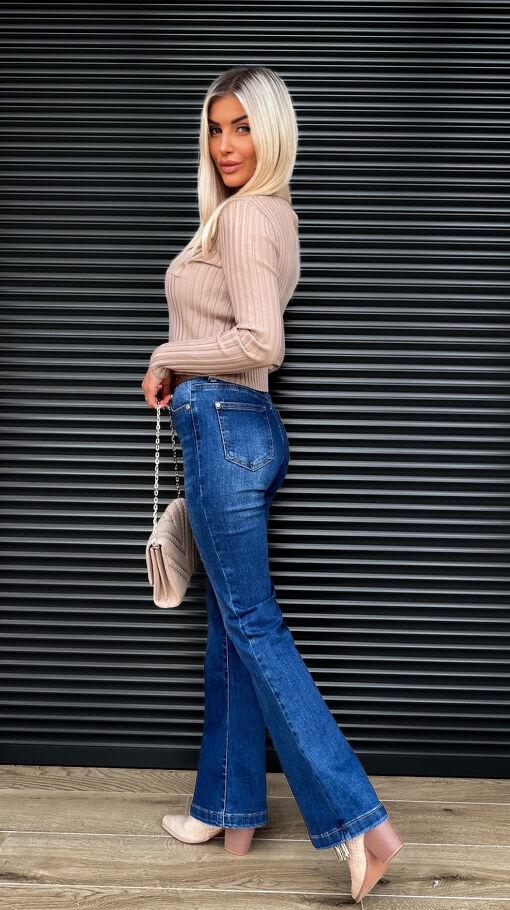 Piękne elastyczne DZWONY super spodnie jeansowe BLUE JEANS - S322