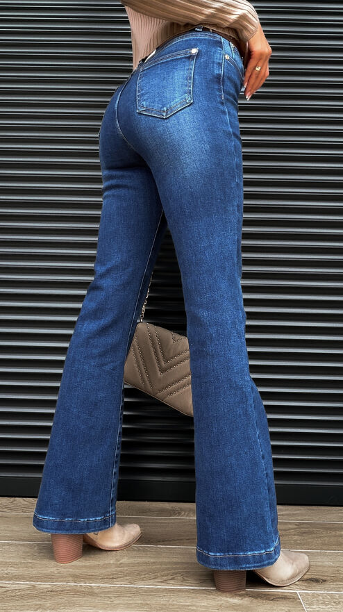 Piękne elastyczne DZWONY super spodnie jeansowe BLUE JEANS - S322