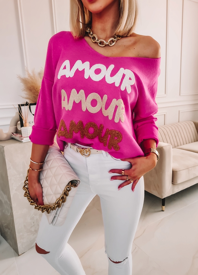 Bluzka sweterkowa AMOUR pink - J815A