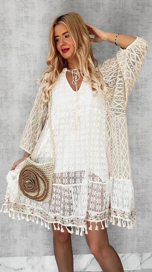 BOHO sukienka na plażę ONE SIZE duży luźny rozmiar - P690