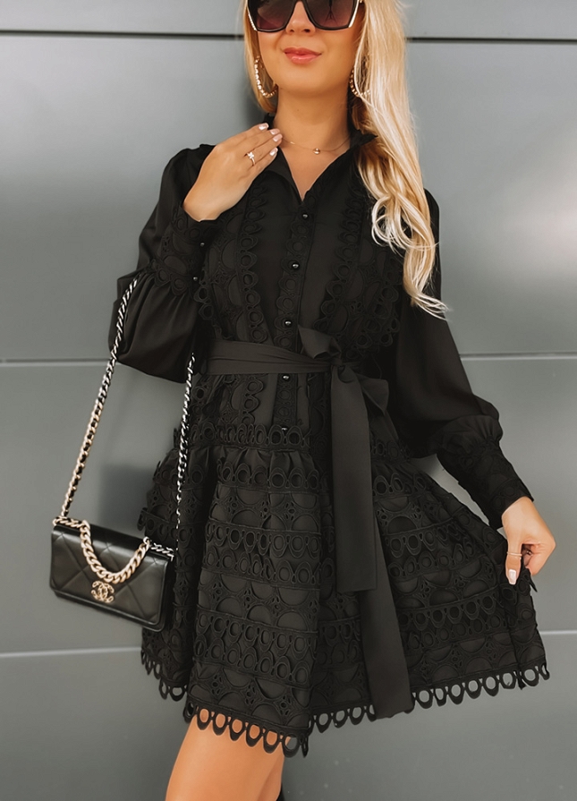 Koktajlowa sukienka PREMIUM black - L010