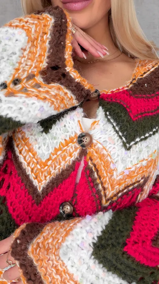 Oryginalny wiosenny sweter z modnymi rękawkami RED one size - R699