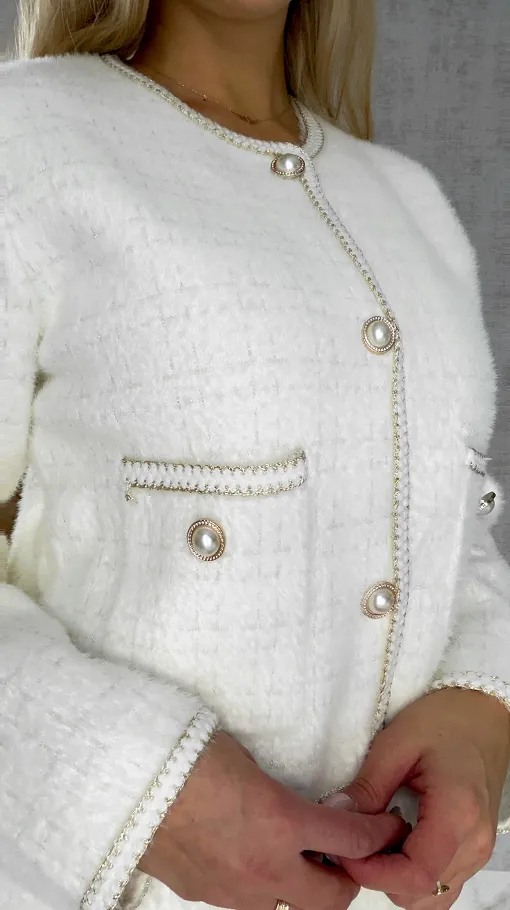 Elegancki komplet na wiosnę marynarka + sukienka ONE SIZE - R535