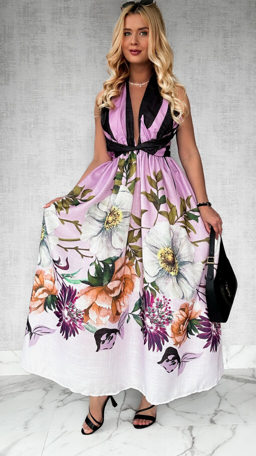 Idealna MAXI sukienka na wesele z bawełny - P546